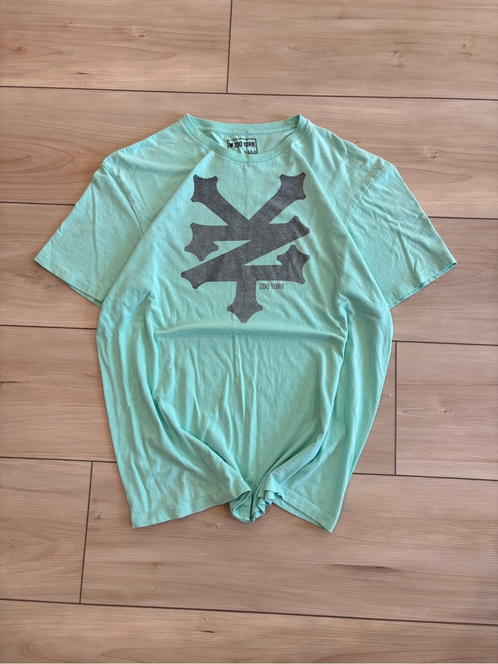 Zoo York Skateboards Y2K grunge Men’s  Mint Green Crewneck Graphic Tee
